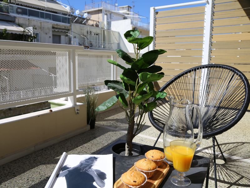 Balcony of a furnished apartment in Patras